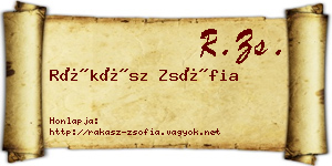Rákász Zsófia névjegykártya