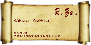 Rákász Zsófia névjegykártya